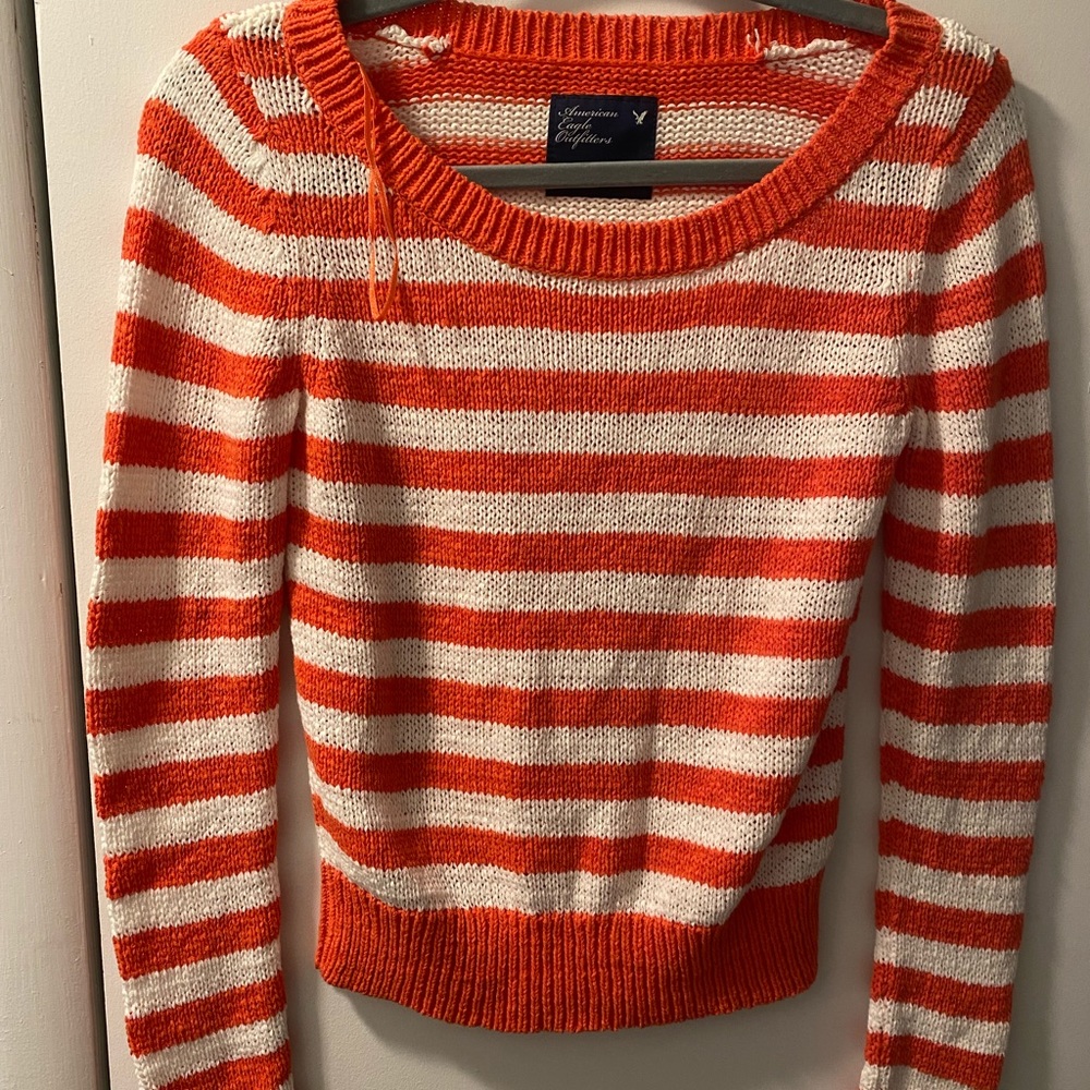 Pink and White Sweater